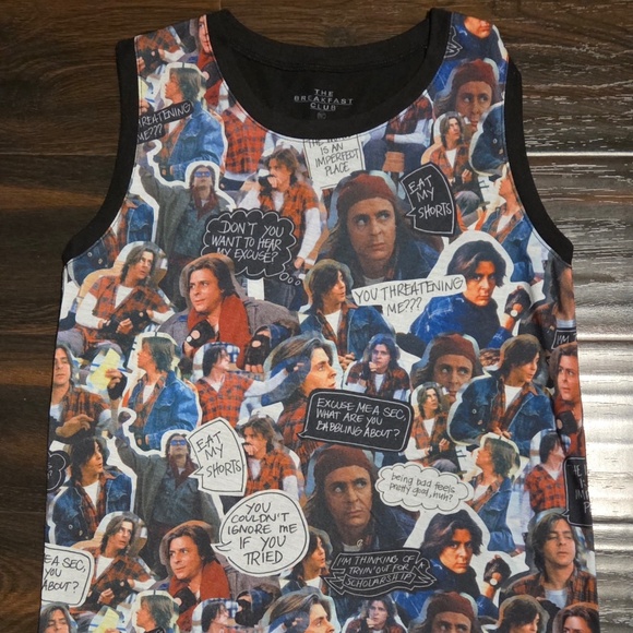 The best tank ever!  "The Breakfast Club" Judd Nelson!  Front printed/blk back L - Picture 1 of 3